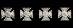 Maltese Cross 3/4" x 3/4" Hash Marks - SILVER on BLACK
